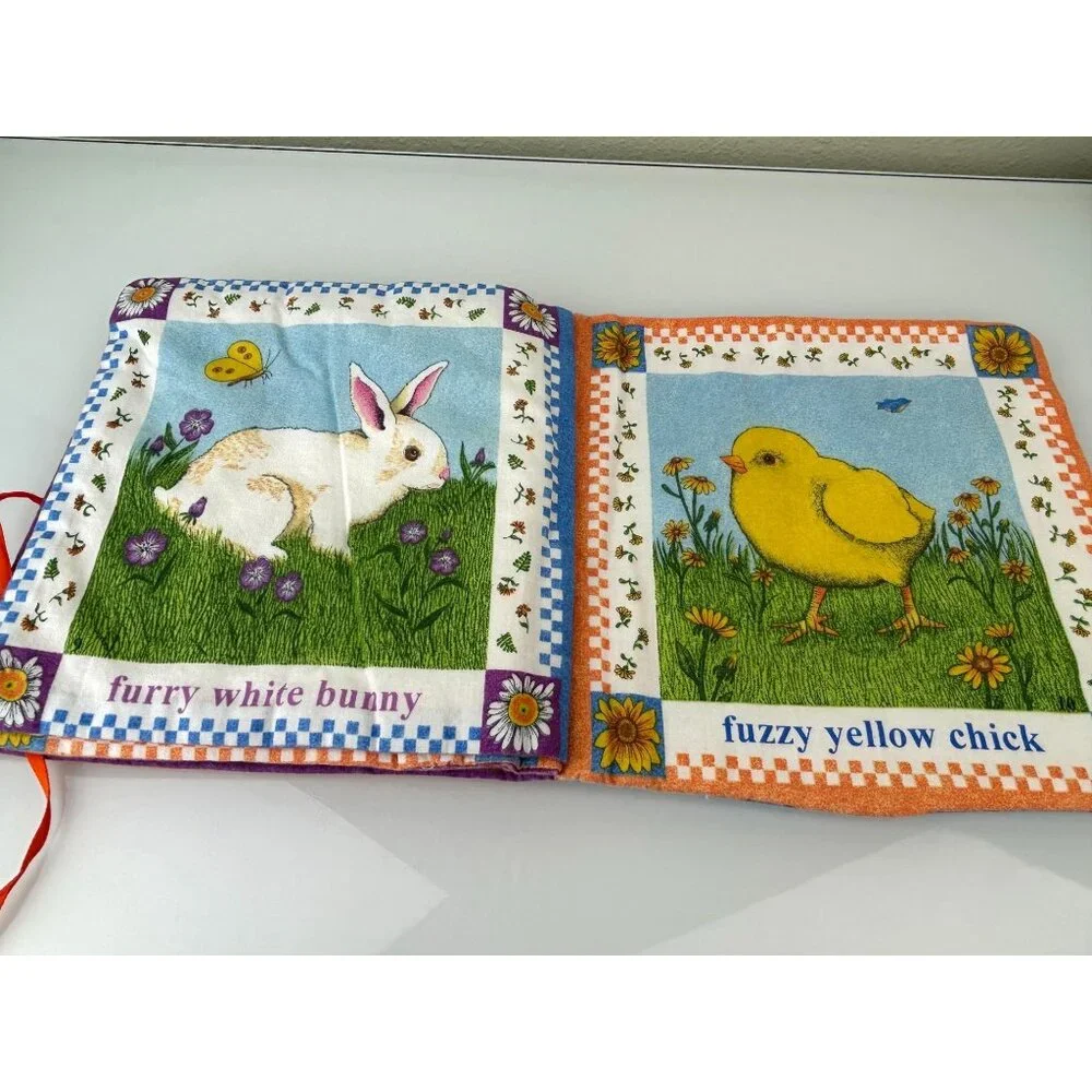 Soft Baby Book Wake Up, Baby Animals Fabric Farm Country Sewn Hand Crafted Toy
